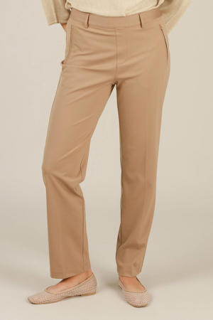 travelstof pantalon lichtbruin