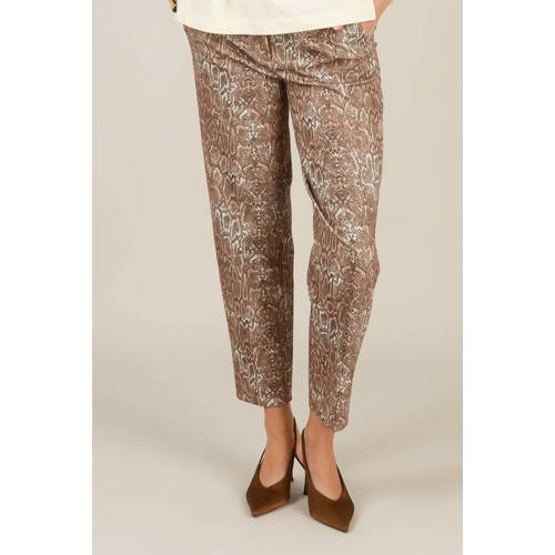 Yest slim regular waist cropped broek bruin afbeelding