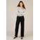 Yest wide leg regular waist broek zwart