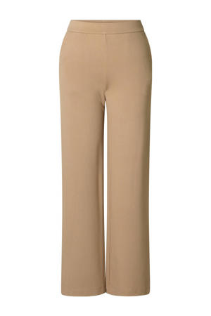 wide leg regular waist broek camel