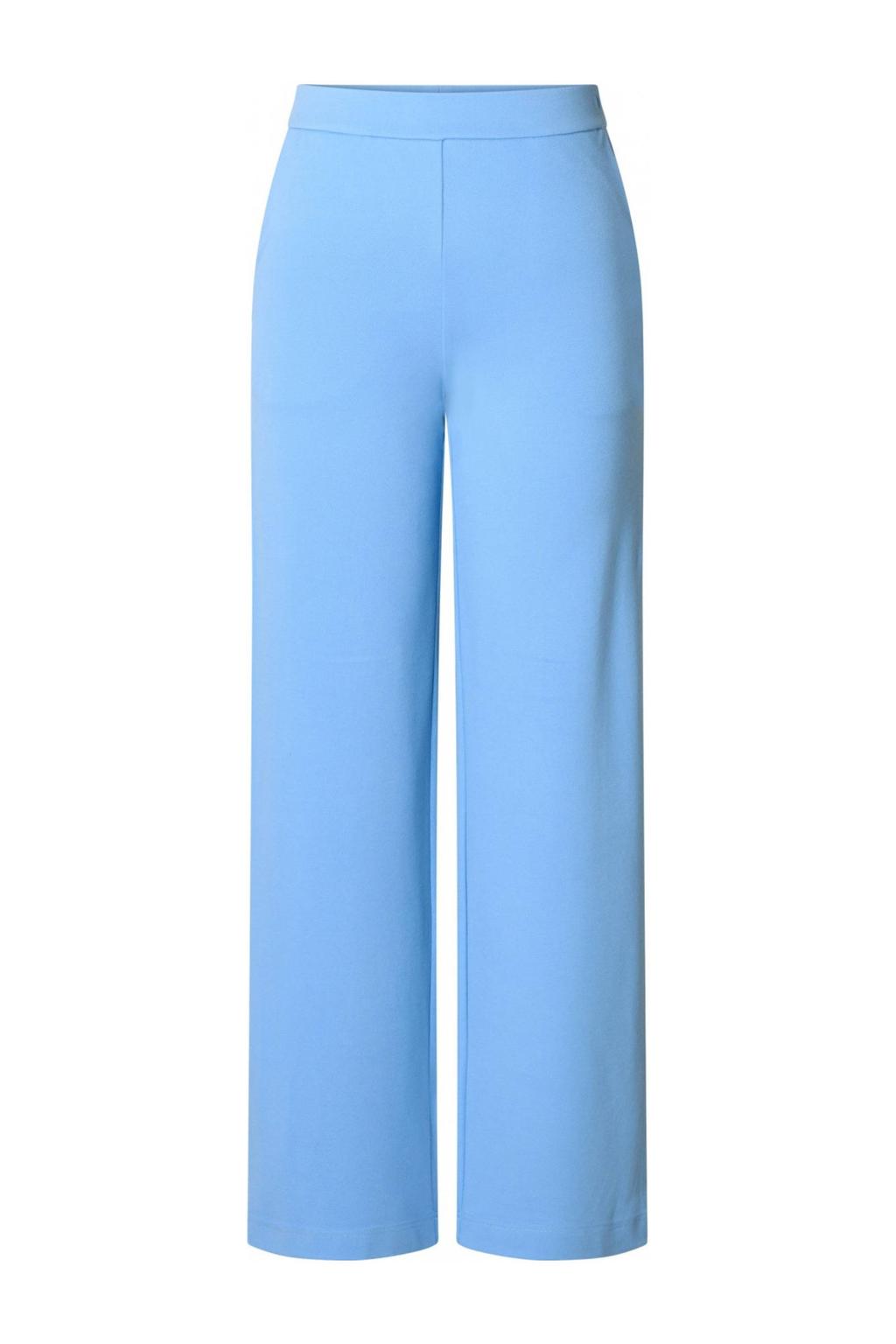 Yest wide leg regular waist broek blauw