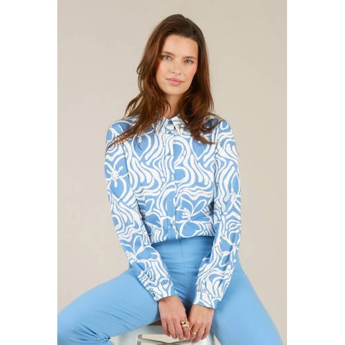 Yest gebloemde blouse blauw afbeelding