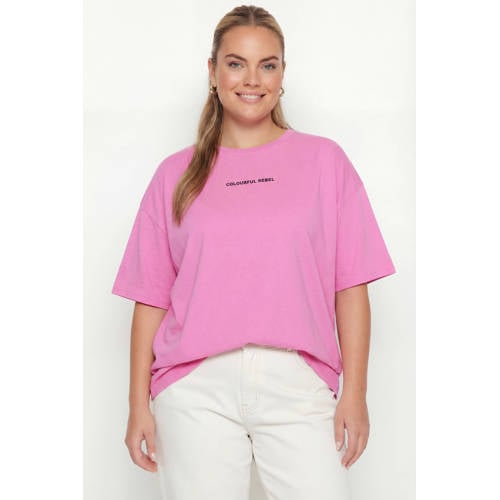 Colourful Rebel Curve T-shirt roze afbeelding