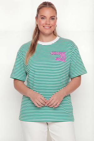 gestreept T-shirt groen