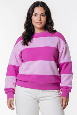 gestreepte sweater roze