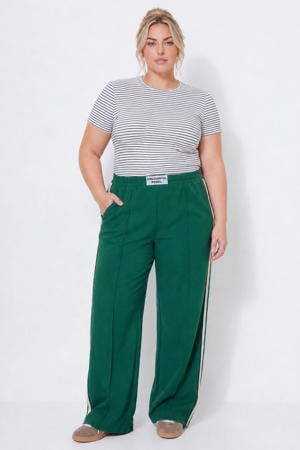 regular high waist pantalon donkergroen