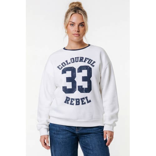 Colourful Rebel Curve sweater wit afbeelding