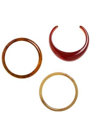 armband PCKELLY - bruin (set van 3)
