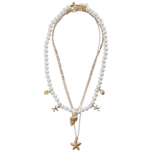 PIECES ketting PCKIRSTINI - set van 3 goudkleurig afbeelding