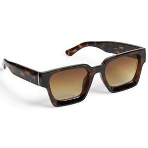 zonnebril PCKAREN met tortoise print donkerbruin