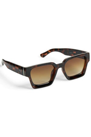 zonnebril PCKAREN met tortoise print donkerbruin