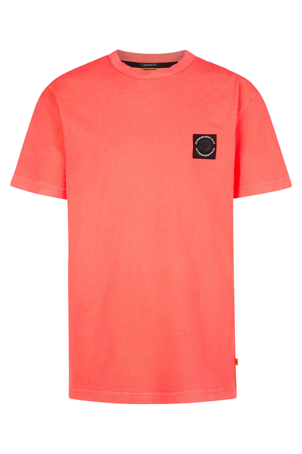 Oranje jongens Petrol Industries T-shirt van katoen met effen, korte mouwen en ronde hals