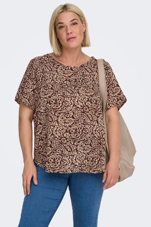 top donkerrood/beige
