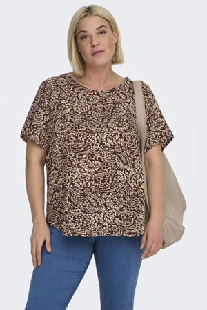top donkerrood/beige