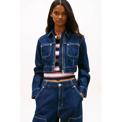 Tommy Jeans denim spijkerjas dark blue denim afbeelding