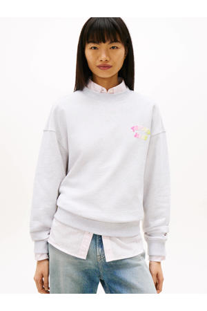 sweater met backprint grijs