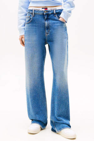 wide leg jeans medium blue denim