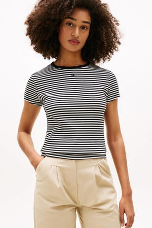 gestreept T-shirt zwart/ wit
