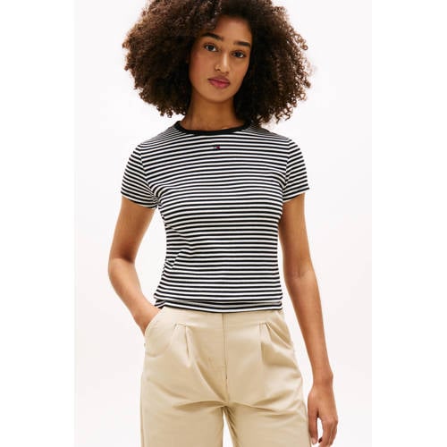 Tommy Jeans gestreept T-shirt zwart/ wit afbeelding