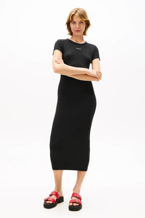t-shirtjurk midi jurk zwart