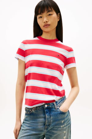 gestreepte T-shirt rood