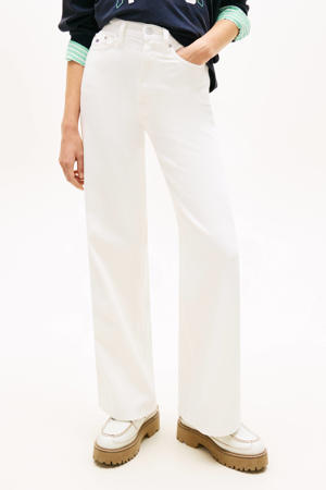 high waist wide leg jeans wit