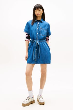 denim A-lijn jurk medium blue denim