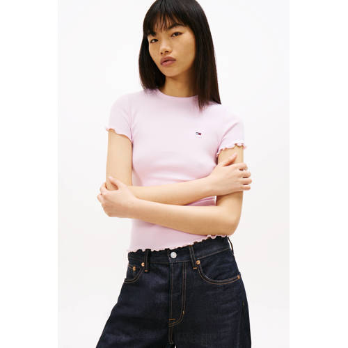 Tommy Jeans T-shirt lichtroze afbeelding