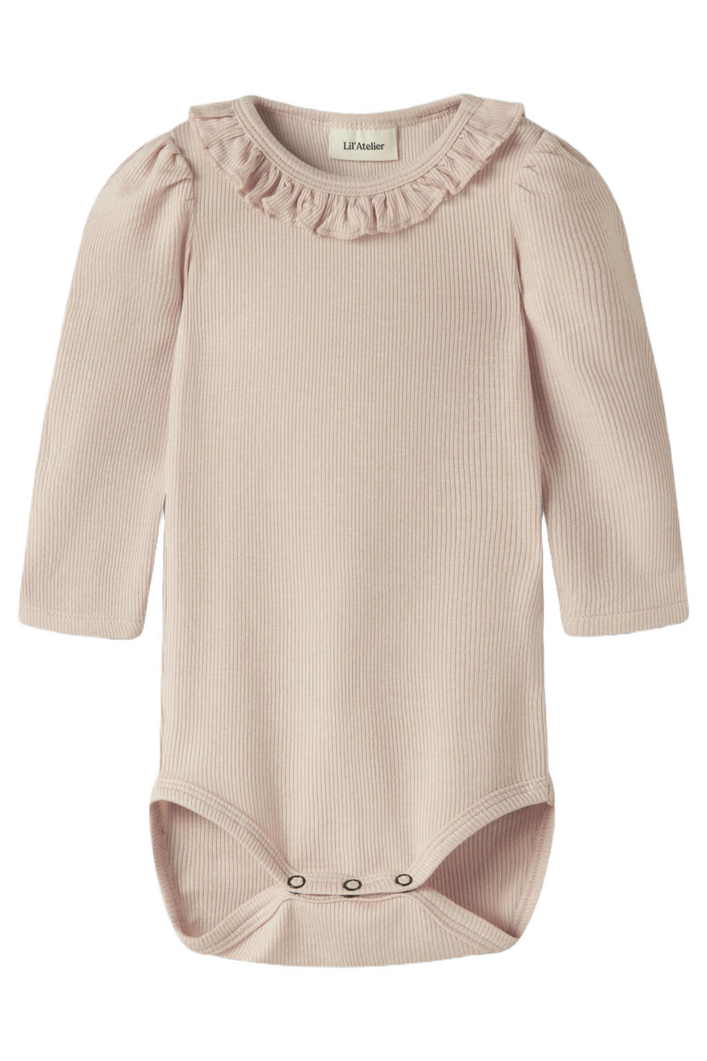 LIL' ATELIER BABY romper lichtroze met textuur
