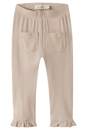 slim regular waist legging lichtroze met textuur