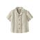 LIL' ATELIER MINI loose gestreept casual overhemd beige met textuur