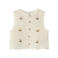 LIL' ATELIER MINI gebloemde gilet ecru gehaakt