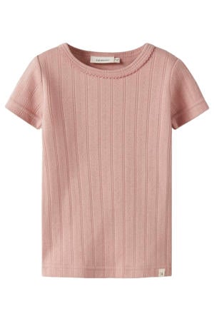 T-shirt met textuur roze