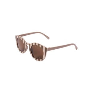 zonnebril rond gestreept beige/bruin