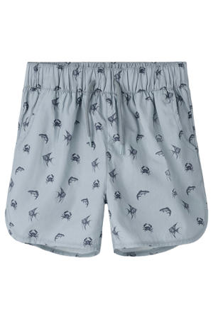 zwemshort met all over print blauw