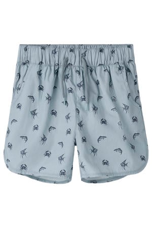 zwemshort met all over print blauw