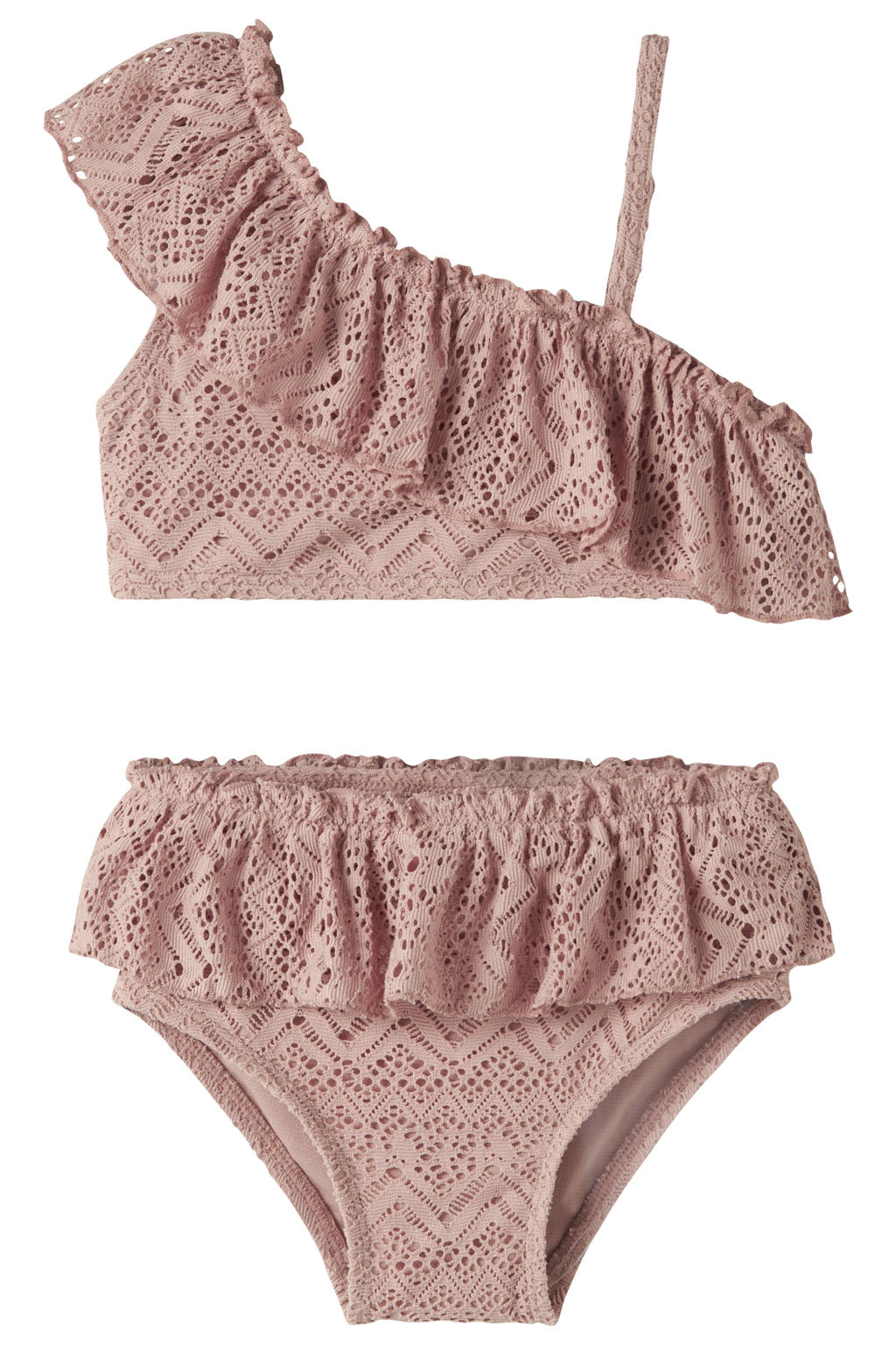 LIL' ATELIER MINI bikini met ruches oudroze