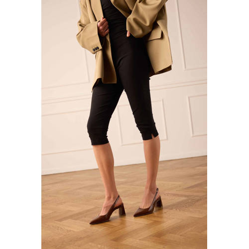 No Stress lak slingback pumps bruin afbeelding