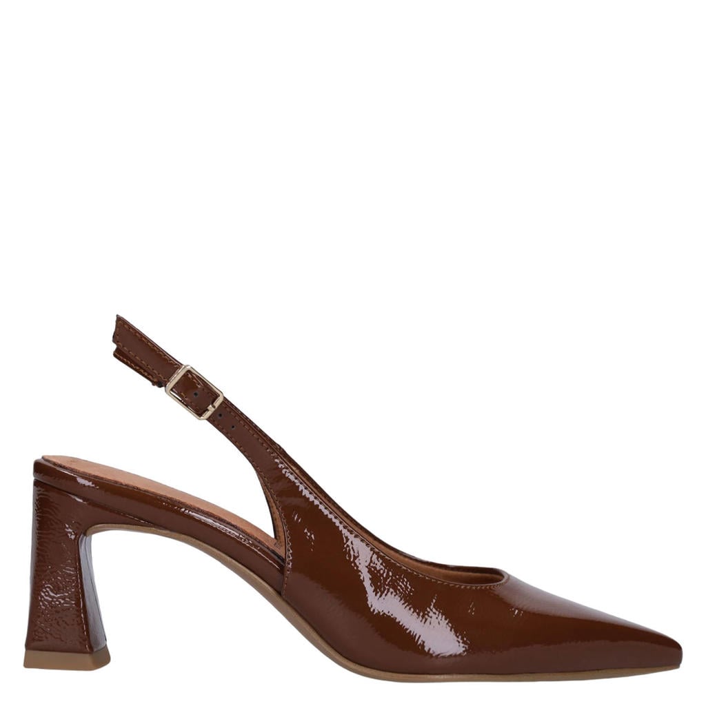 No Stress Lak Slingback Pumps Bruin Wehkamp no-stress-lak-slingback-pumps-bruin-wehkamp