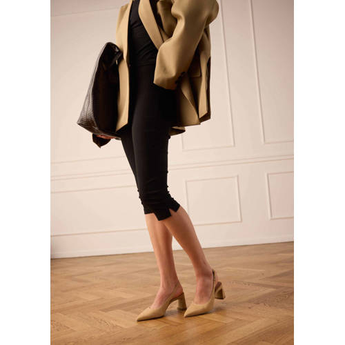 No Stress suède slingback pumps beige afbeelding