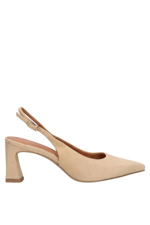 suède slingback pumps beige