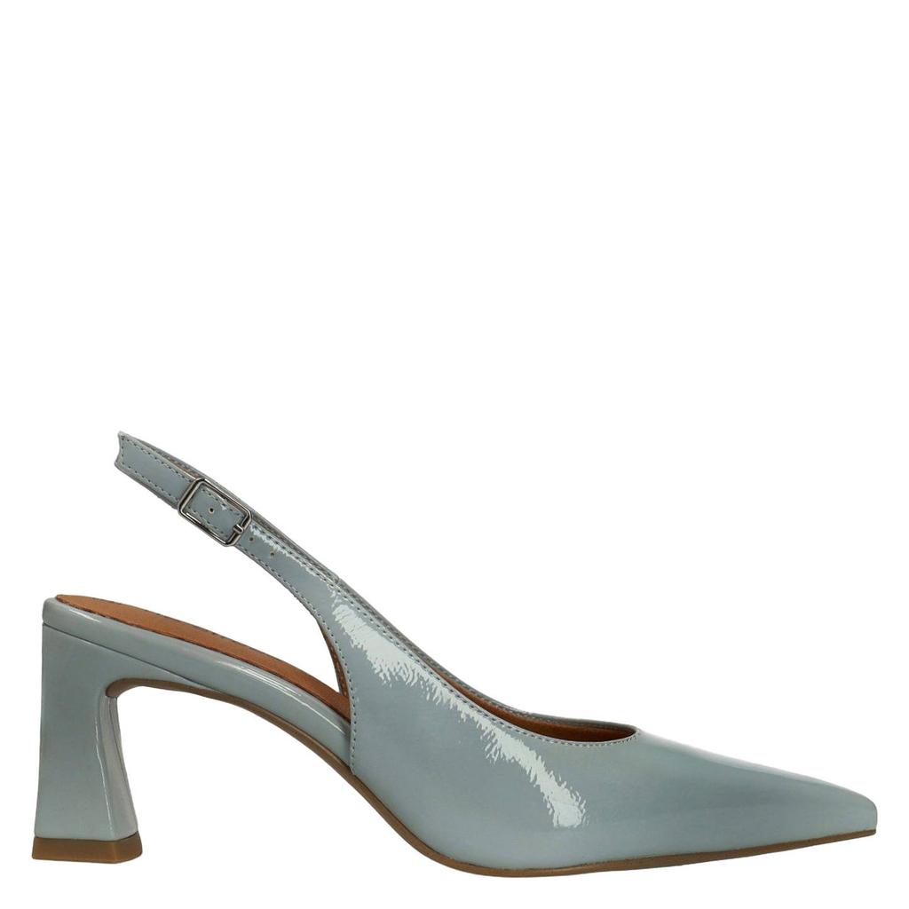 Blauwe dames No Stress lak pumps met gesp