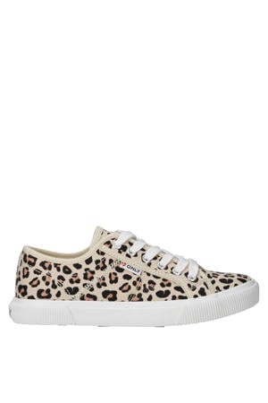 Onlnicola sneakers met panterprint beige/zwart