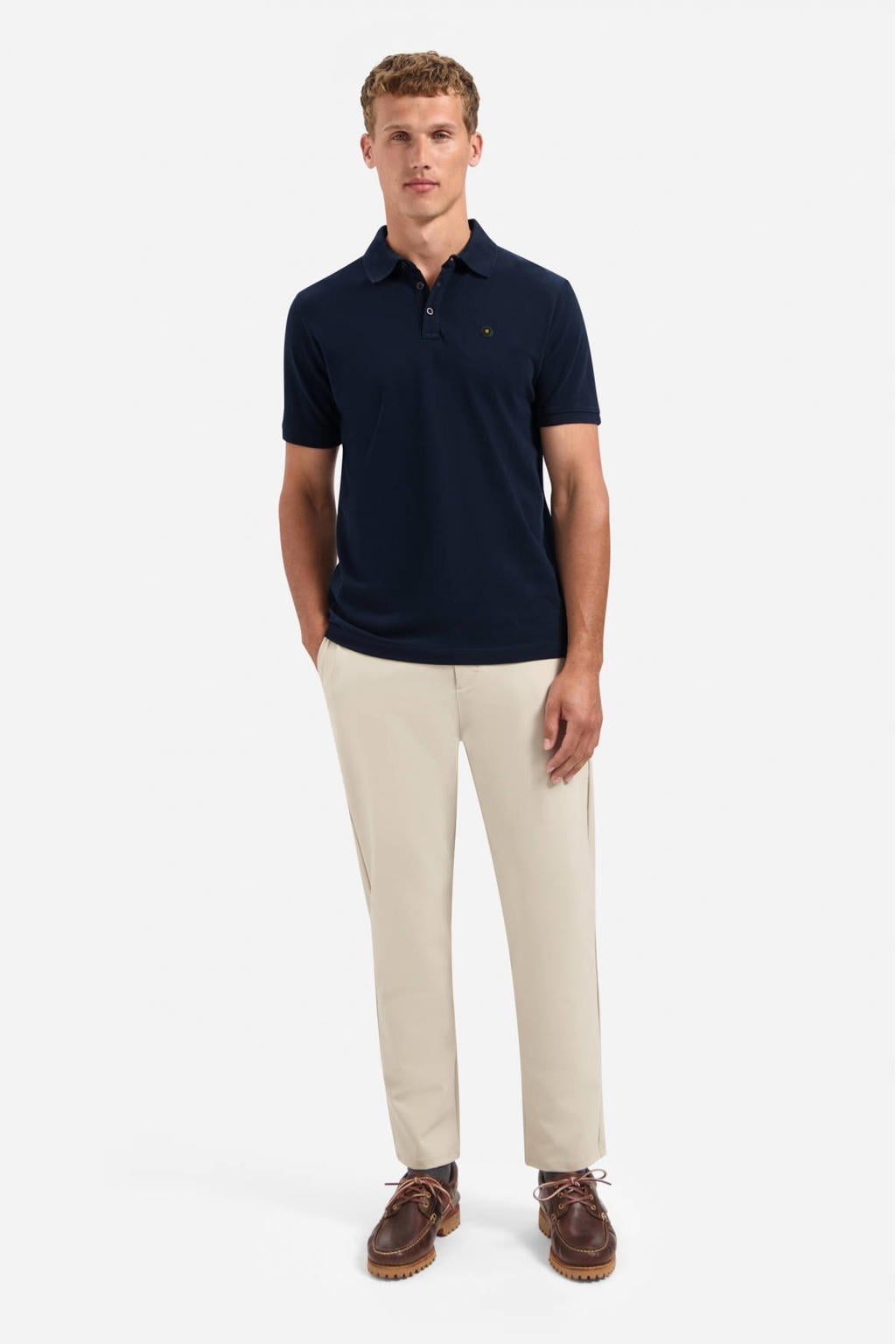 No Excess regular polo donkerblauw