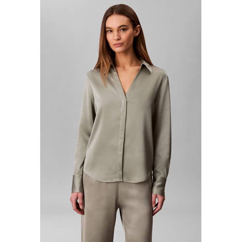 Calvin Klein blouse grijsgroen afbeelding