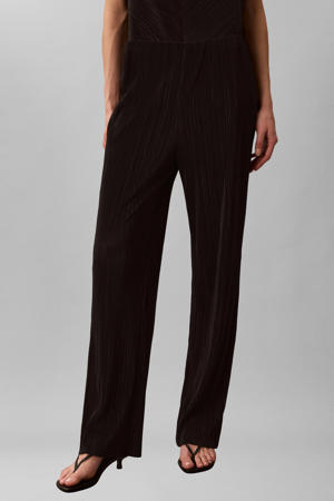 straight regular waist broek zwart