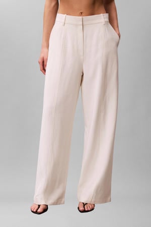 wide leg high waist pantalon ecru