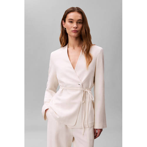 Calvin Klein regular blazer ecru afbeelding