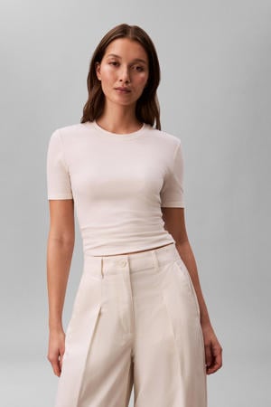 top ecru rib gebreid