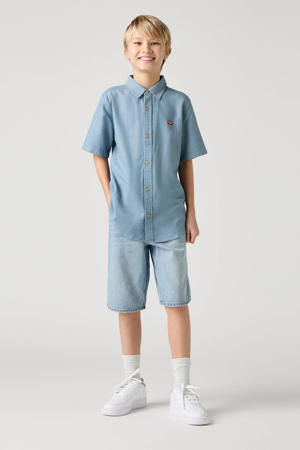 denim short medium blue denim